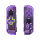 eXtremeRate Clear Atomic Purple Joycon Handheld Controller Housing (D-Pad Version) with Full Set Buttons, DIY Replacement Shell Case for NS Switch JoyCon & OLED JoyCon - Console Shell NOT Included - JZM505