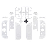 eXtremeRate Transparent Clear Joycon Handheld Controller Housing (D-Pad Version) with Full Set Buttons, DIY Replacement Shell Case for NS Switch JoyCon & OLED JoyCon - Console Shell NOT Included - JZM501