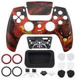 eXtremeRate LUNA Redesigned Front Shell with Touchpad for PS5 Controller BDM-010/020/030/040/050/060 - Purgatory Fire Serpent - GHPFT024G4
