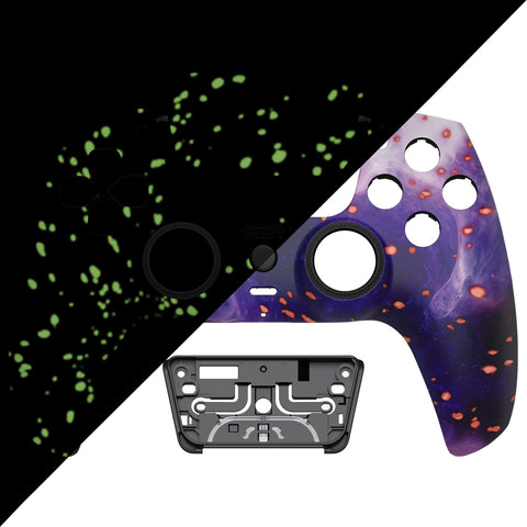 eXtremeRate LUNA Redesigned Front Shell with Touchpad for PS5 Controller BDM-010/020/030/040/050 - Glow in Dark - Cosmic Camo - GHPFT023