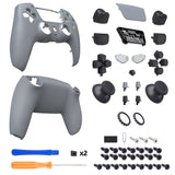 eXtremeRate Luna Redesigned Full Set Shells & Buttons for PS5 Controller BDM-030/040/050 - New Hope Gray - KQXPFP003