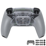 eXtremeRate RISE4 Plus MAX Back Paddles Kit with Clicky Trigger Stops & Rubberized Grip for PS5 Controller BDM-030/040/050 - Clear & Gray - HKCPFM007M2