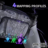 eXtremeRate RISE4 Plus MAX Back Paddles Kit with Clicky Trigger Stops & Rubberized Grip for PS5 Controller BDM-030/040/050 - Clear & Gray - HKCPFM007M2