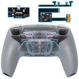 eXtremeRate RISE4 Plus MAX Back Paddles Kit with Clicky Trigger Stops & Rubberized Grip for PS5 Controller BDM-010/020 - Clear & Gray - HKCPFM007