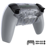 eXtremeRate RISE4 Plus MAX Back Paddles Kit with Clicky Trigger Stops & Rubberized Grip for PS5 Controller BDM-010/020 - Clear & Gray - HKCPFM007
