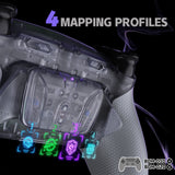 eXtremeRate RISE4 Plus MAX Back Paddles Kit with Clicky Trigger Stops & Rubberized Grip for PS5 Controller BDM-010/020 - Clear & Gray - HKCPFM007