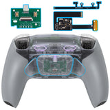 eXtremeRate RISE Plus MAX Back Paddles Kit with Clicky Trigger Stops & Rubberized Grip for PS5 Controller BDM-010/020 - Clear & Gray - GQTPFM007