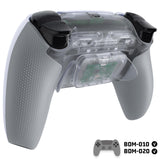 eXtremeRate RISE Plus MAX Back Paddles Kit with Clicky Trigger Stops & Rubberized Grip for PS5 Controller BDM-010/020 - Clear & Gray - GQTPFM007