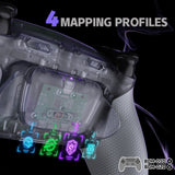 eXtremeRate RISE Plus MAX Back Paddles Kit with Clicky Trigger Stops & Rubberized Grip for PS5 Controller BDM-010/020 - Clear & Gray - GQTPFM007