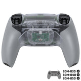 eXtremeRate RISE Plus MAX Back Paddles Kit with Clicky Trigger Stops & Rubberized Grip for PS5 Controller BDM-030/040/050 - Clear & Gray - GQTPFM007M2