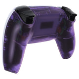 eXtremeRate Custom Back Housing Bottom Shell Compatible with PS5 Controller BDM-010/020/030/040/050 - Clear Atomic Purple - DPFM5005