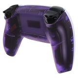 eXtremeRate Custom Back Housing Bottom Shell Compatible with PS5 Controller BDM-010/020/030/040/050 - Clear Atomic Purple - DPFM5005