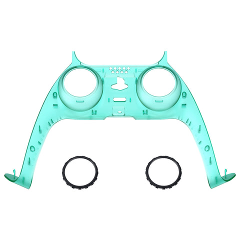eXtremeRate Emerald Green Decorative Trim Shell for PS5 Controller, DIY Replacement Clip Shell for PS5 Controller, Custom Plates Cover for PS5 Controller w/ Accent Rings - GPFM5009