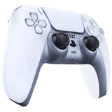eXtremeRate Sterling Silver Decorative Trim Shell Compatible with ps5 Controller, DIY Replacement Clip Shell, Custom Plates Cover Compatible with ps5 Controller w/ Accent Rings - GPFP3040