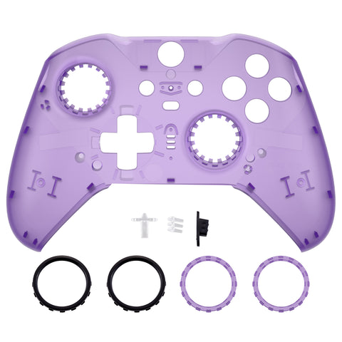 eXtremeRate Replacement Front Housing Shell Case for Xbox One Elite Series 2 & Elite 2 Core Controller (Model 1797) - Clear Atomic Purple - ELM504