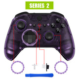 eXtremeRate Replacement Front Housing Shell Case for Xbox One Elite Series 2 & Elite 2 Core Controller (Model 1797) - Clear Atomic Purple - ELM504