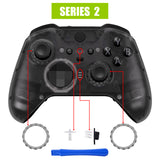 eXtremeRate Replacement Front Housing Shell Case for Xbox One Elite Series 2 & Elite 2 Core Controller (Model 1797) - Clear Black - ELM508