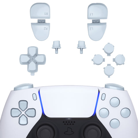 eXtremeRate Replacement D-pad R1 L1 R2 L2 Triggers Share Options Face Buttons, Celadon Green Full Set Buttons Compatible with ps5 Controller BDM-030/040/050 - Controller NOT Included - JPF1049G3