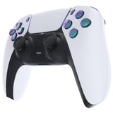 eXtremeRate Replacement D-pad R1 L1 R2 L2 Triggers Share Options Face Buttons, Chameleon Green Purple Full Set Buttons Compatible with ps5 Controller BDM-010 & BDM-020 - JPF1002G2