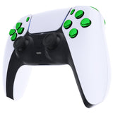 eXtremeRate Replacement D-pad R1 L1 R2 L2 Triggers Share Options Face Buttons, Chrome Green Full Set Buttons Compatible with ps5 Controller BDM-010 & BDM-020 - JPF2006G2