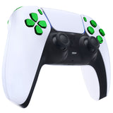 eXtremeRate Replacement D-pad R1 L1 R2 L2 Triggers Share Options Face Buttons, Chrome Green Full Set Buttons Compatible with ps5 Controller BDM-010 & BDM-020 - JPF2006G2