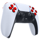 eXtremeRate Replacement D-pad R1 L1 R2 L2 Triggers Share Options Face Buttons, Chrome Red Full Set Buttons Compatible with ps5 Controller BDM-010 & BDM-020 - JPF2003G2