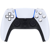eXtremeRate Replacement D-pad R1 L1 R2 L2 Triggers Share Options Face Buttons, Chrome Silver Full Set Buttons Compatible with ps5 Controller BDM-010 & BDM-020 - JPF2002G2