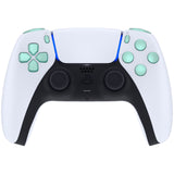 eXtremeRate Replacement D-pad R1 L1 R2 L2 Triggers Share Options Face Buttons, Metallic Vista Green Full Set Buttons Compatible with ps5 Controller BDM-010 & BDM-020 - JPF1044G2