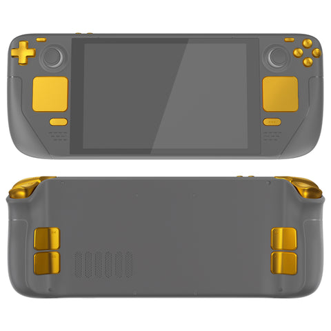 eXtremeRate Chrome Gold Replacement Full Set Buttons for Steam Deck LCD - JESDD001
