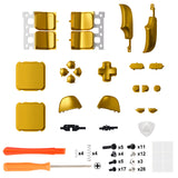 eXtremeRate Chrome Gold Replacement Full Set Buttons for Steam Deck LCD - JESDD001
