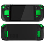 eXtremeRate Chrome Green Replacement Full Set Buttons for Steam Deck LCD - JESDD003