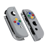 eXtremeRate SFC SNES Classic EU Style Joycon Handheld Controller Housing with Coloful Buttons, DIY Replacement Shell Case for NS Switch JoyCon & OLED JoyCon – Joycon and Console NOT Included - CT118