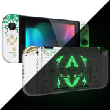 eXtremeRate Glow in Dark - Totem of Kingdom White Back Plate for Nintendo Switch Console, NS Joycon Handheld Controller Housing with Buttons, DIY Replacement Shell for Nintendo Switch - QT123