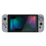 eXtremeRate Back Plate for Nintendo Switch Console, NS Joycon Handheld Controller Housing with Buttons, DIY Replacement Shell for Nintendo Switch - SFC SNES Classic EU - QT118