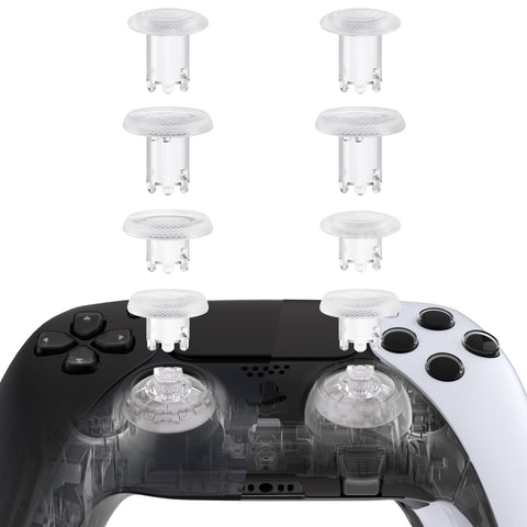 eXtremeRate ThumbsGear V3 Interchangeable Ergonomic Thumbsticks for PS5 Edge & PS5 & PS4 Controller - Clear - NNFPFM003