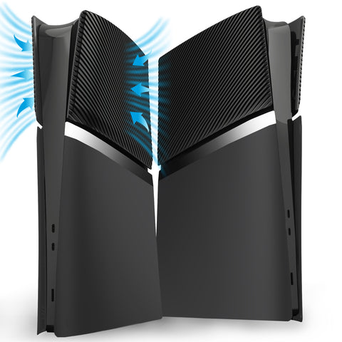 eXtremeRate eXcover Replacement Top Bottom Cover Side Panel with Cooling Vent for PS5 Slim Digital Edition Console - Black - SWRPFM001