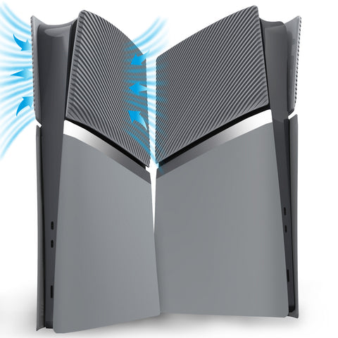 eXtremeRate eXcover Replacement Top Bottom Cover Side Panel with Cooling Vent for PS5 Slim Digital Edition Console - New Hope Gray - SWRPFM003