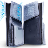 eXtremeRate eXcover Replacement Top Bottom Cover Side Panel with Cooling Vent for PS5 Slim Disc Edition Console - Clear Ice Blue - APSPFM002