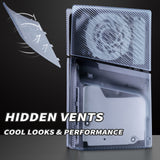 eXtremeRate eXcover Replacement Top Bottom Cover Side Panel with Cooling Vent for PS5 Slim Disc Edition Console - Clear Ice Blue - APSPFM002