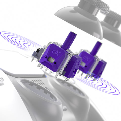 eXtremeRate eXhall Digital Calibrable Hall Effect Thumbstick Kit with Calibrate FPC Board for PS5 Controller - Purple 120gf - HMRPF002