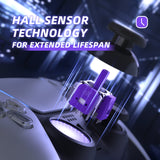eXtremeRate eXhall Digital Calibrable Hall Effect Thumbstick Kit with Calibrate FPC Board for PS5 Controller - Purple 120gf - HMRPF002