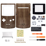 eXtremeRate IPS Ready Upgraded Wood Grain GBC Replacement Shell Full Housing Cover w/ Buttons for Gameboy Color – Fit for GBC OSD IPS & Regular IPS & Standard LCD – Console & IPS Screen NOT Included - QCBS2001