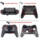 eXtremeRate Transparent Clear Red Faceplate Backplate Handles for Nintendo Switch Pro Controller, DIY Replacement Grip Housing Shell Cover for Nintendo Switch Pro - Controller NOT Included - FRM502