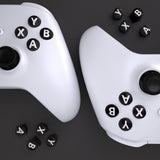 eXtremeRate Three-Tone Black & Clear & White ABXY Action Buttons with Classic Symbols for Xbox Series X & S Controller & Xbox One S/X & Xbox One Elite V1/V2 Controller - JDX3M001