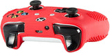 eXtremeRate PlayVital Soft Red Silicone Controller Cover Grips Caps Protective Case for Xbox One S for Xbox One X -XBOWP0039GC