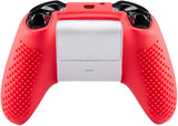 eXtremeRate PlayVital Soft Red Silicone Controller Cover Grips Caps Protective Case for Xbox One S for Xbox One X -XBOWP0039GC