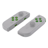 eXtremeRate Transparent Clear Green Replacement ABXY Direction Keys SR SL L R ZR ZL Trigger Buttons Springs, Full Set Buttons Repair Kits with Tools for NS Switch JoyCon & OLED JoyCon - JoyCon Shell NOT Included - AJ106