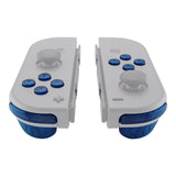 eXtremeRate Transparent Clear Blue Replacement ABXY Direction Keys SR SL L R ZR ZL Trigger Buttons Springs, Full Set Buttons Repair Kits with Tools for NS Switch JoyCon & OLED JoyCon - JoyCon Shell NOT Included - AJ107