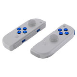 eXtremeRate Chrome Blue Glossy Replacement ABXY Direction Keys SR SL L R ZR ZL Trigger Buttons Springs, Full Set Buttons Repair Kits with Tools for NS Switch JoyCon & OLED JoyCon - JoyCon Shell NOT Included - AJ304