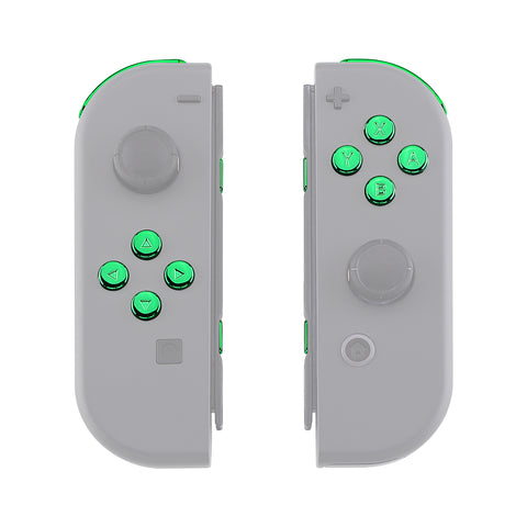 eXtremeRate Chrome Green Glossy Replacement ABXY Direction Keys SR SL L R ZR ZL Trigger Buttons Springs, Full Set Buttons Fix Kits with Tools for NS Switch JoyCon & OLED JoyCon - JoyCon Shell NOT Included - AJ306